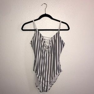 Black and White Striped Nautica One Piece